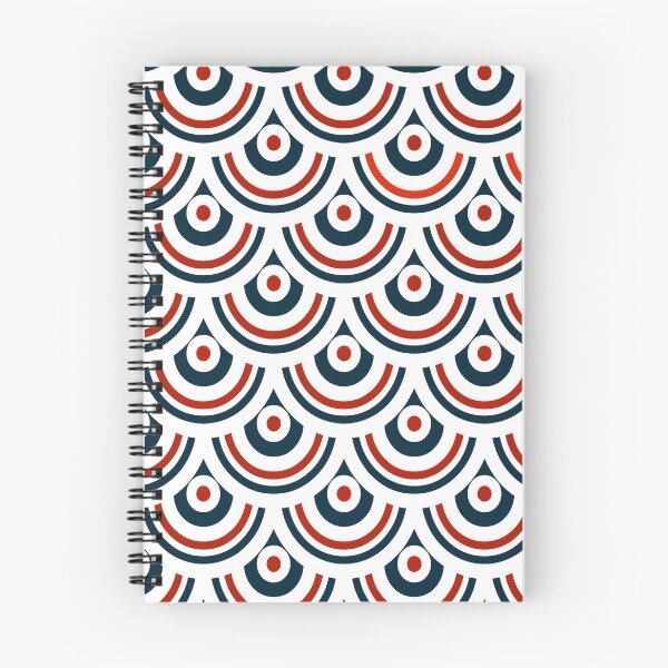 Item preview, Retro navy blue, white and red semicircles designed and sold by IoanaHraball.