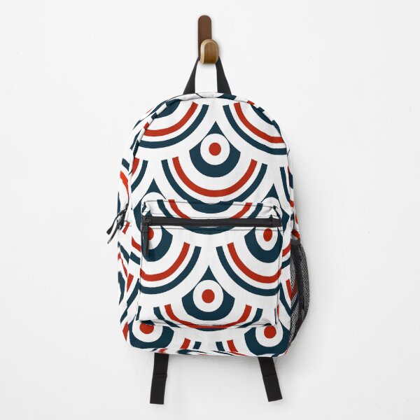 Item preview, Retro navy blue, white and red semicircles designed and sold by IoanaHraball.