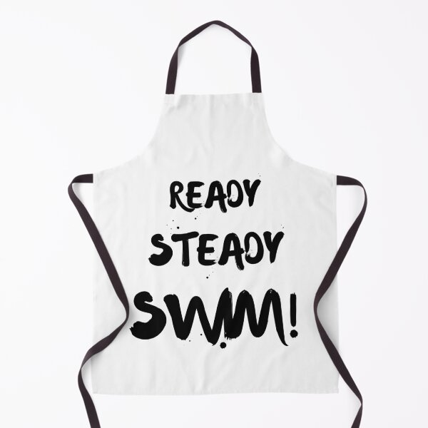 Item preview, Ready steady swim! Swimming lover slogan black & white designed and sold by Wildflow Creations.
