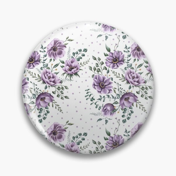 Item preview, Floral seamless pattern. Purple anemones and green leaves on the light purple background. Endless background with beautiful gentle flowers.  designed and sold by BananiLettering.