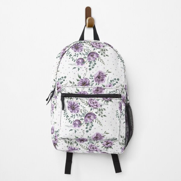 Item preview, Floral seamless pattern. Purple anemones and green leaves on the light purple background. Endless background with beautiful gentle flowers.  designed and sold by BananiLettering.