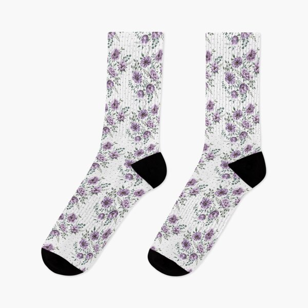 Item preview, Floral seamless pattern. Purple anemones and green leaves on the light purple background. Endless background with beautiful gentle flowers.  designed and sold by BananiLettering.