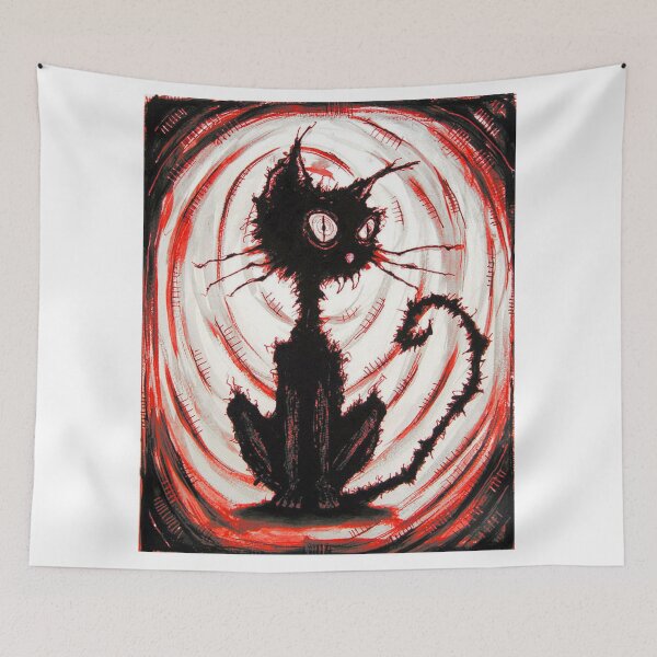 Item preview, Halloween black cat with red designed and sold by Rush Whitacre.