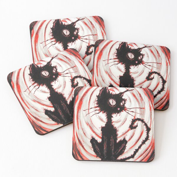 Item preview, Halloween black cat with red designed and sold by Rush Whitacre.