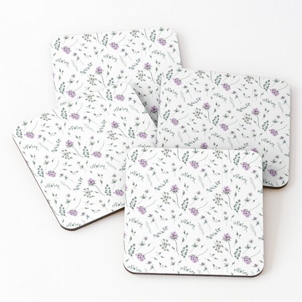 Item preview, Floral seamless pattern. Purple anemones and green leaves on the light purple background. Endless background with beautiful gentle flowers.  designed and sold by BananiLettering.