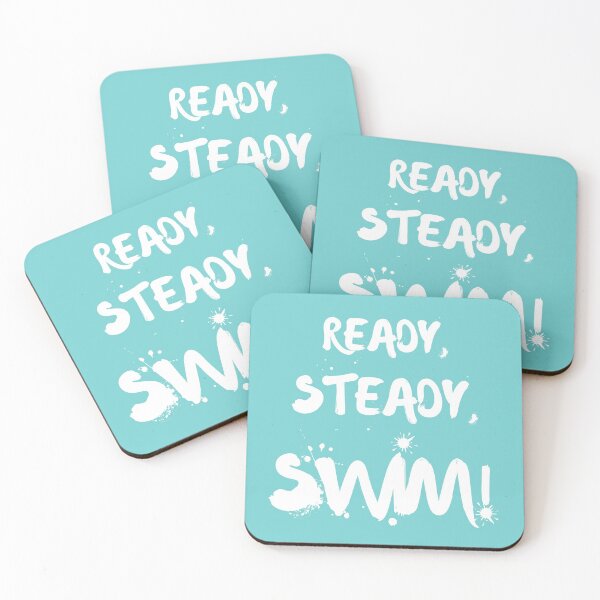 Item preview, Ready steady swim! Swimming lover slogan light turquoise  designed and sold by Wildflow Creations.