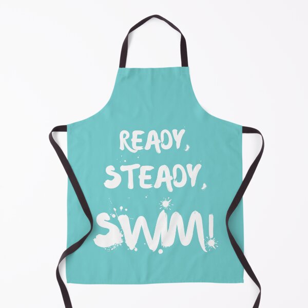 Item preview, Ready steady swim! Swimming lover slogan light turquoise designed and sold by Wildflow Creations.