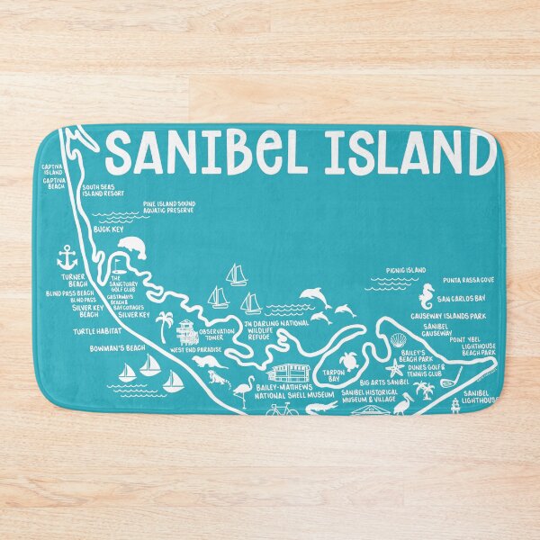 Item preview, Sanibel Island Map designed and sold by fiberandgloss.
