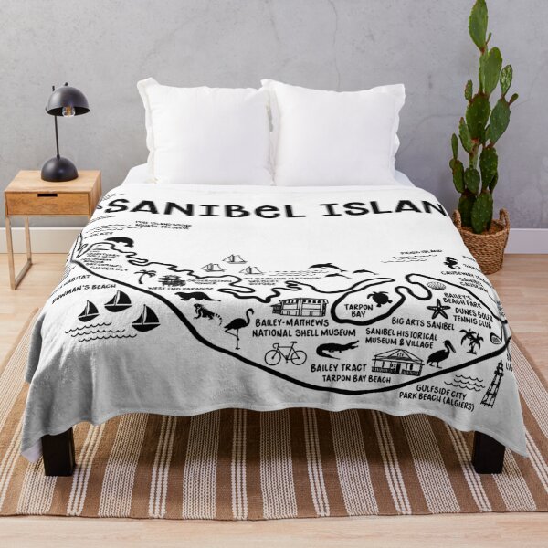 Item preview, Sanibel Island Map designed and sold by fiberandgloss.
