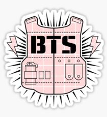 Pegatina BTS - Pink Grid Logotipo