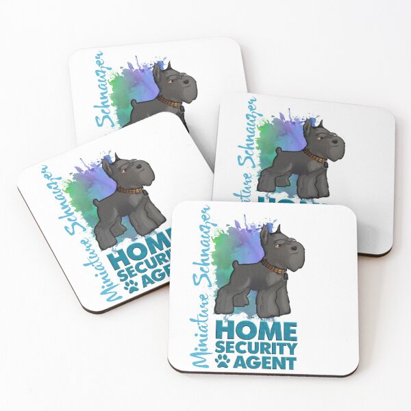 Item preview, Miniature Schnauzer Dog w Cropped Ears as Home Security Black designed and sold by Tazmaa.