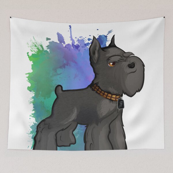 Item preview, Miniature Schnauzer Dog w Cropped Ears as Home Security Black designed and sold by Tazmaa.