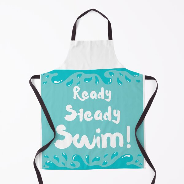 Item preview, Ready steady swim! Swimming lover slogan turquoise splash designed and sold by Wildflow Creations.