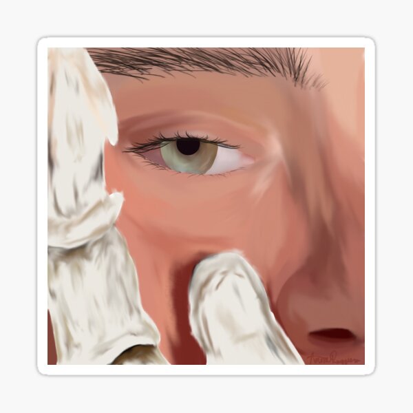 Skeleton Hand on Face Sticker