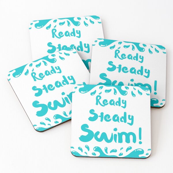 Item preview, Ready steady swim! Swimming lover slogan turquoise splash  designed and sold by Wildflow Creations.