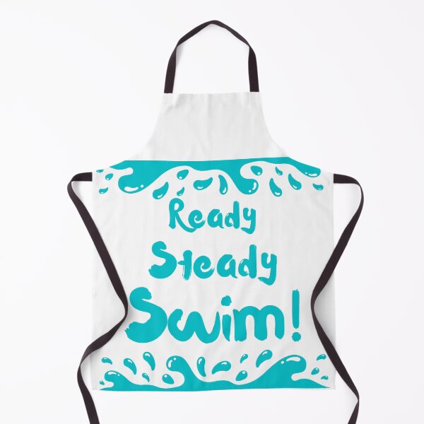 Item preview, Ready steady swim! Swimming lover slogan turquoise splash designed and sold by Wildflow Creations.