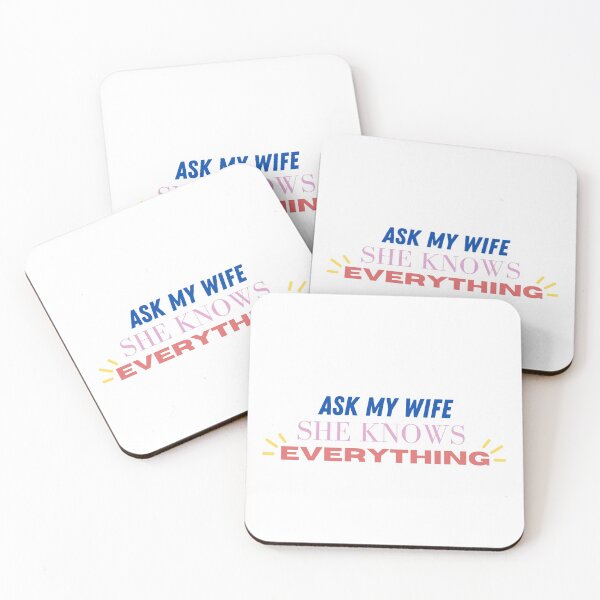 Item preview, Ask my wife she knows everything blue, pink, red - Funny Husband Gifts, Wife Gifts, Marriage Humour designed and sold by Teetee94.