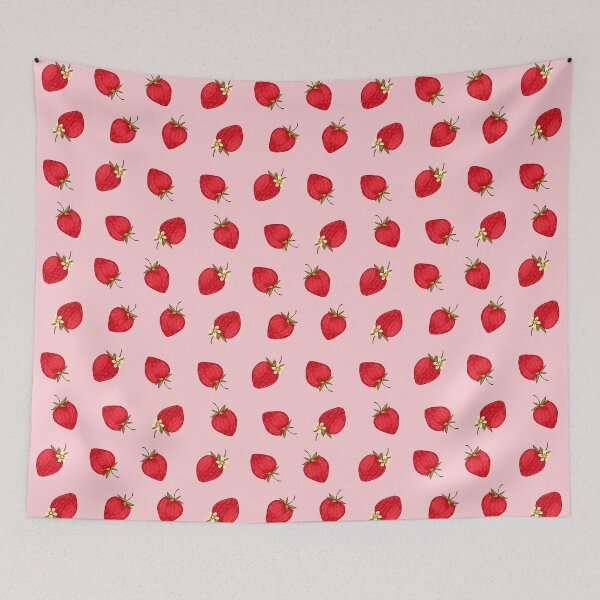 Item preview, Cute Strawberries Pattern Red Pink Pastel Aesthetic designed and sold by candymoondesign.