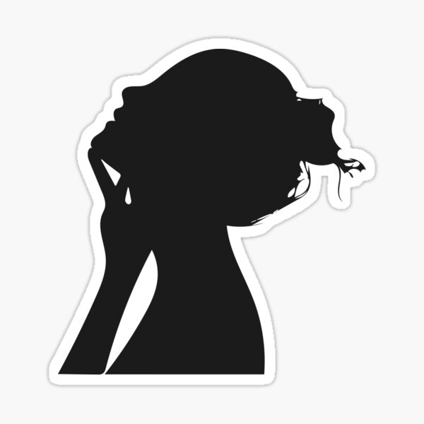 Item preview, Black silhouette of a young woman's profile. Modern print for t-shirt designed and sold by KsuWonder.