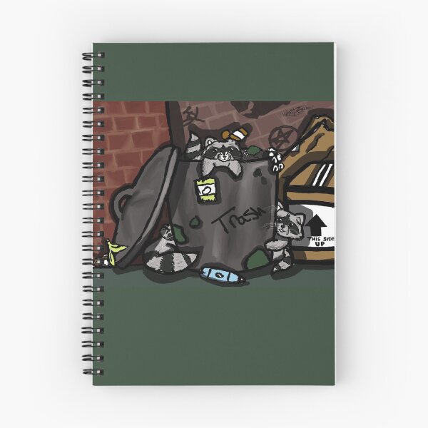 Item preview, Raccoons in a trash can designed and sold by Crazedbroom.