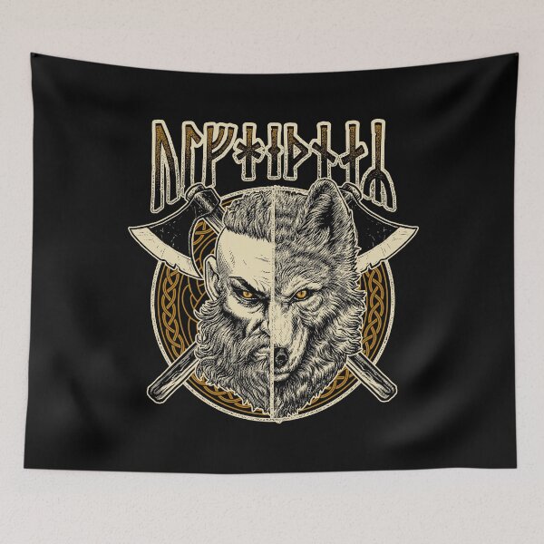 Item preview, Ulfhednar Viking Wolf Pagan Warrior Ulfhedinn Norse Futhark Runes designed and sold by BluePagan.
