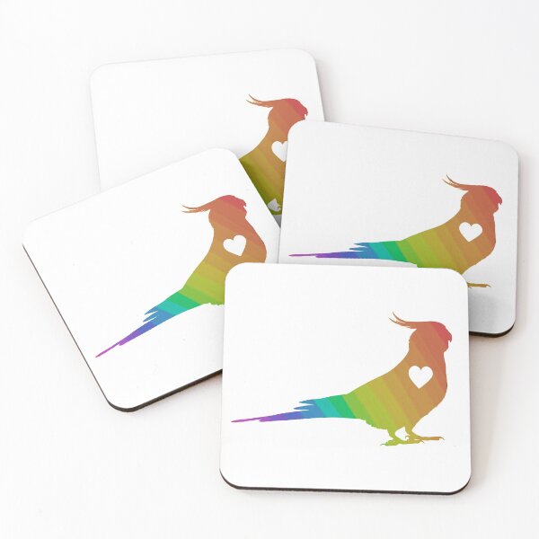 Item preview, Cockatiel Silhouette - Rainbow Coloured - Love Cockatiels designed and sold by Syddall Susan.