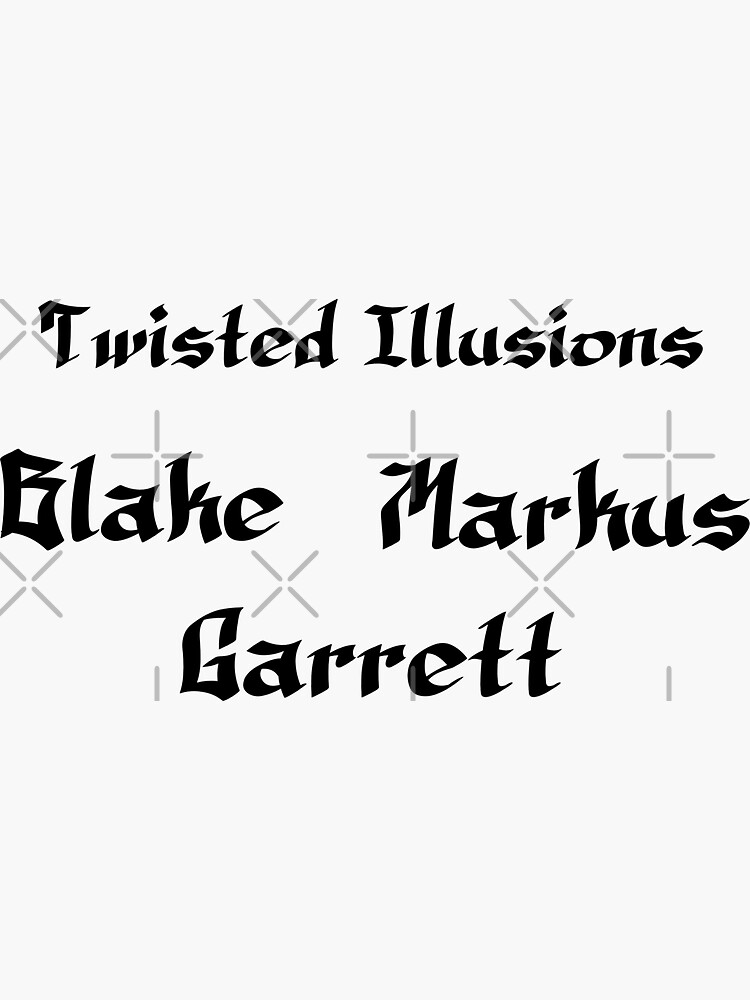Thumbnail 3 of 3, Sticker, Guys of Twisted Illusions (Black) rwr designed and sold by RockWinterRec.