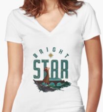 Bright Star - Musical Logo Women's Fitted V-Neck T-Shirt