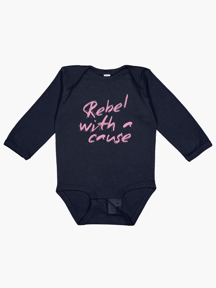 Thumbnail 1 of 2, Baby One-Piece, Rebel With a Cause (PINK) designed and sold by SomeSquirrel.