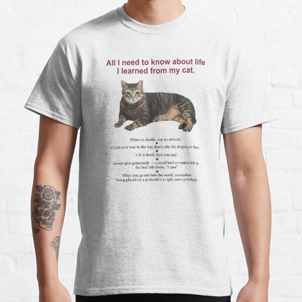 Cat slogan t clearance shirts