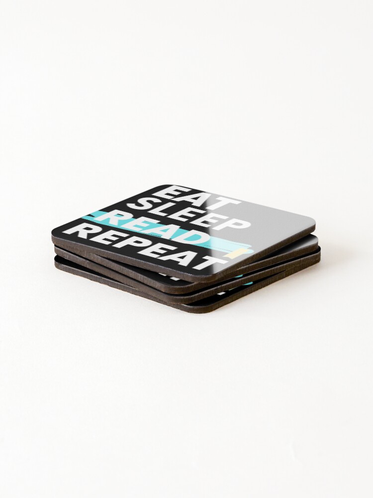 Thumbnail 4 of 5, Coasters (Set of 4), Eat Sleep Read Repeat designed and sold by Rislam.