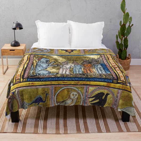 Item preview,  MEDIEVAL BESTIARY,LION KING WITH ANIMALS IN GOLD RED BLUE COLORS designed and sold by BulganLumini.