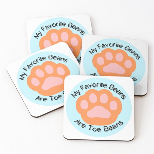 Item preview, My Favorite Beans Are Toe Beans Orange Blue Background designed and sold by AKawaiiPastels.