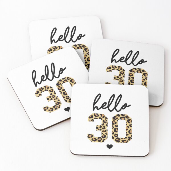 Item preview, Hello 30 | 30th birthday Cheetah Print | 30th birthday gift | Cute 30th birthday gift designed and sold by Violet Treasures.