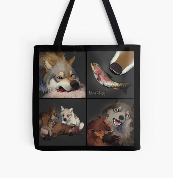 WolfQuest Bites All Over Print Tote Bag