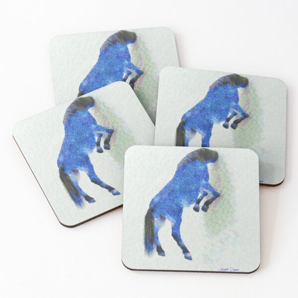 Item preview, Walled Blue Horse - Leonid Afremov Style designed and sold by LeonardoDigenio.