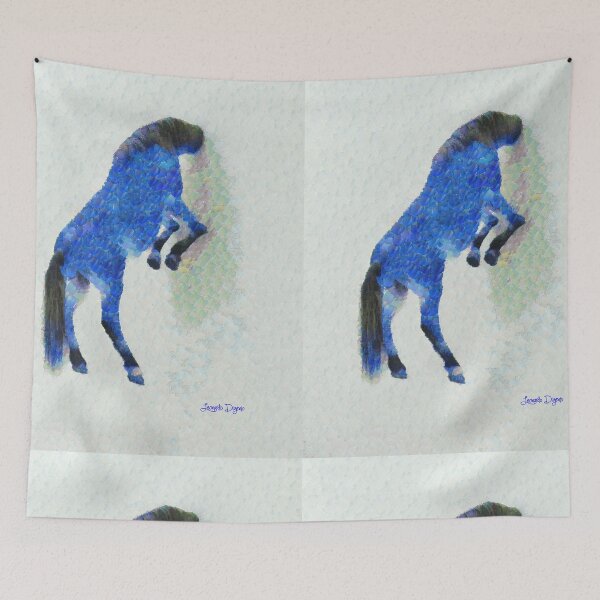 Item preview, Walled Blue Horse - Leonid Afremov Style designed and sold by LeonardoDigenio.