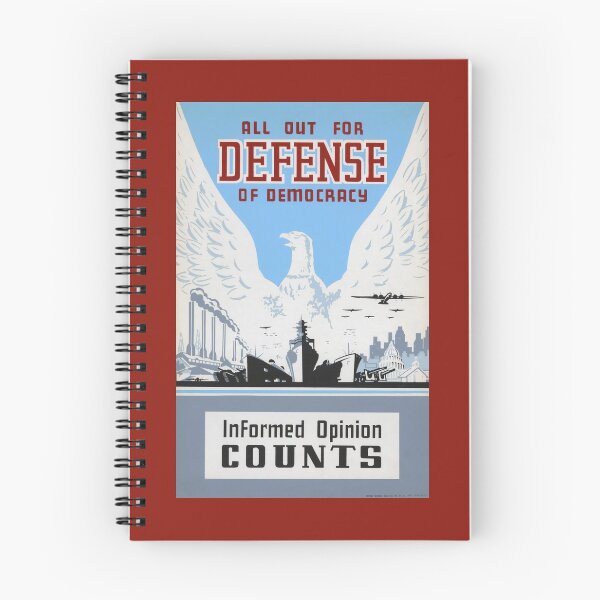 Item preview, All Out For Defense Of Democracy - Informed Opinion Counts - WPA Circa 1942 designed and sold by warishellstore.