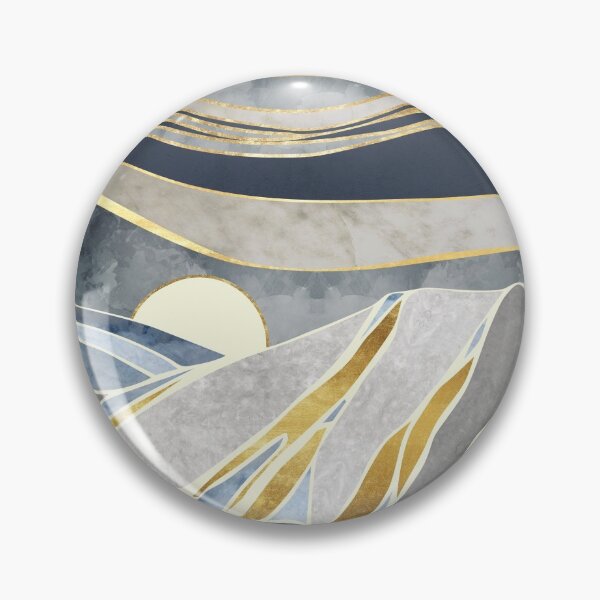 Artikelvorschau, Goldbergtapetendesign mit Landschaftslinienkunst, goldenes Luxushintergrunddesign entworfen und verkauft von darkmoonlight-.