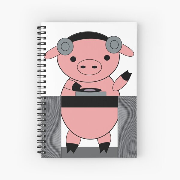 DJ Piggy Pig Spiral Notebook