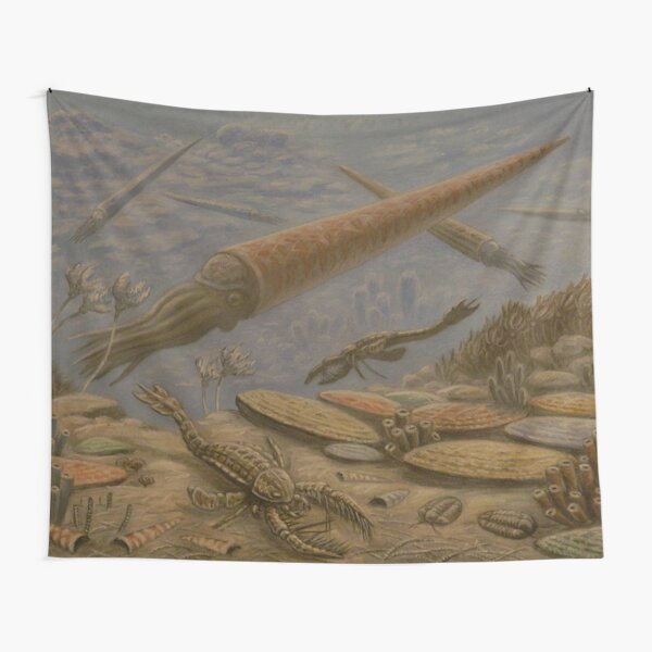 ORTHOCONE AND MEGALOGRAPTUS DINOSAURS RETRO VINTAGE Tapestry