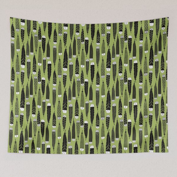 Item preview, Huia feathers (lime) designed and sold by Raewyn Tauira Paterson.