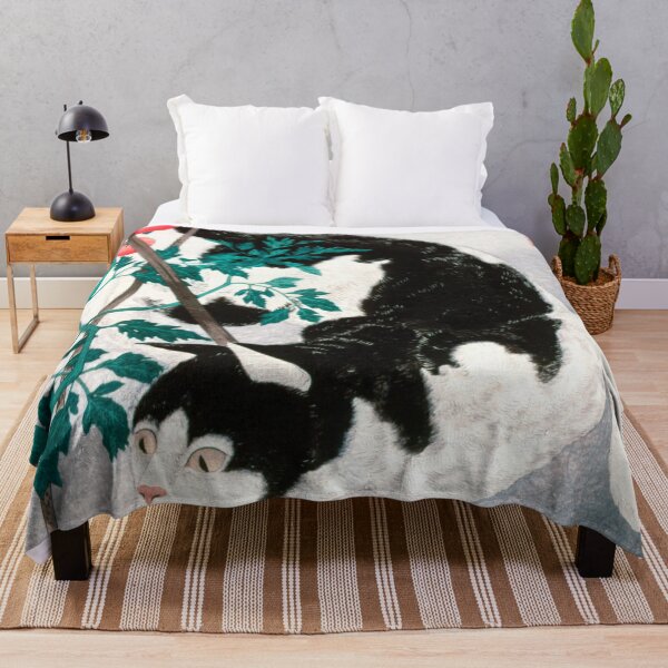 Item preview, Japanese Woodblock Art Cat with Tomato Plant (1931) by Hiroaki Takahashi designed and sold by Designedbysm.