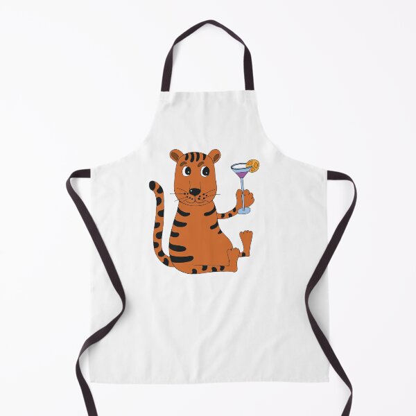 Item preview, tiger holding a glass with a cocktail in his hand designed and sold by Olga81creative.