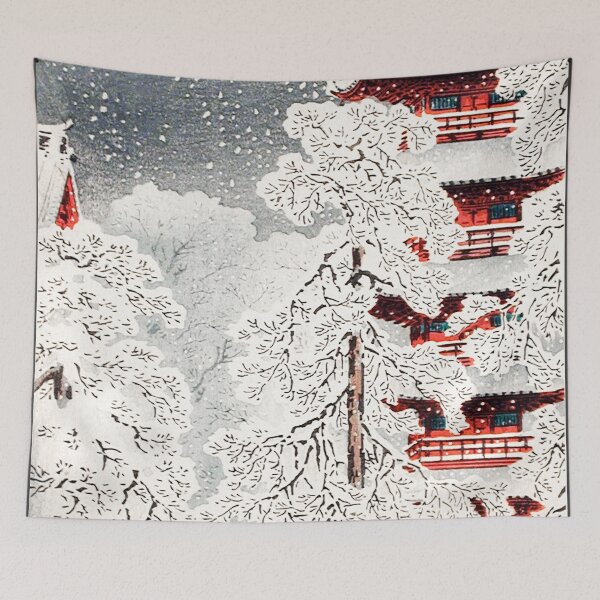 Item preview, Japanese Woodbock Art Snow at Asakusa, Yedo, Musashi Province by Hiroaki Takahashi (1871–1945) designed and sold by Designedbysm.
