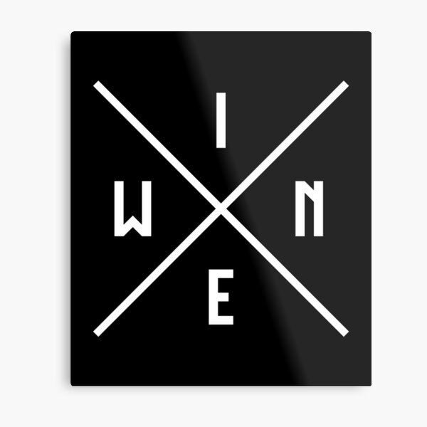 WINE | X | White Hipster Logo Metal Print