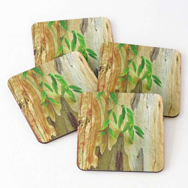 Item preview, Honey-Hues Tangerine Textured Tree Bark With Leaves designed and sold by DEC02.
