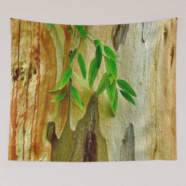 Item preview, Honey-Hues Tangerine Textured Tree Bark With Leaves designed and sold by DEC02.