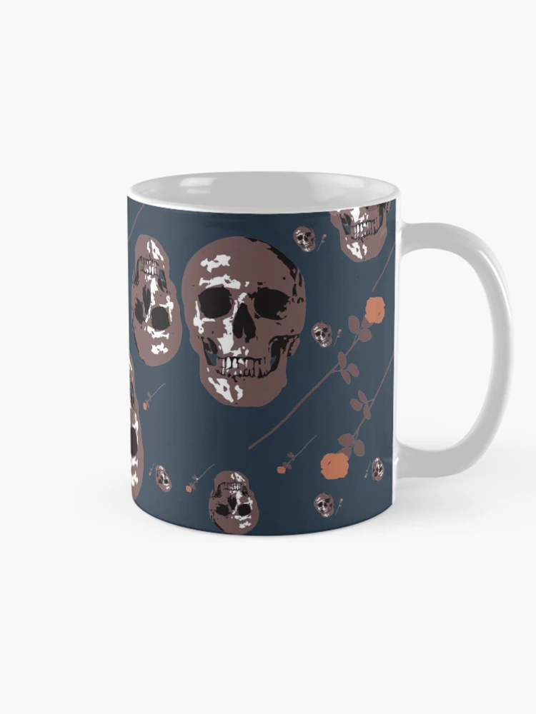 Thumbnail 3 of 6, Coffee Mug, Skulls and Roses designed and sold by RojasDesign.