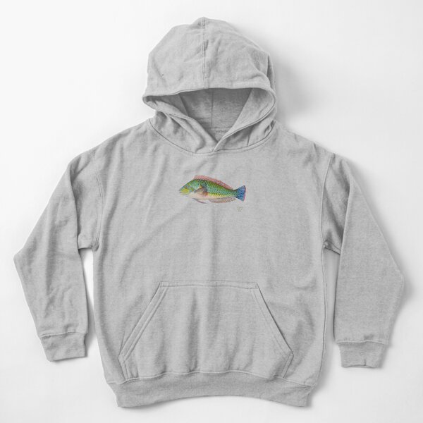 Green Parrot Fish Kids Pullover Hoodie